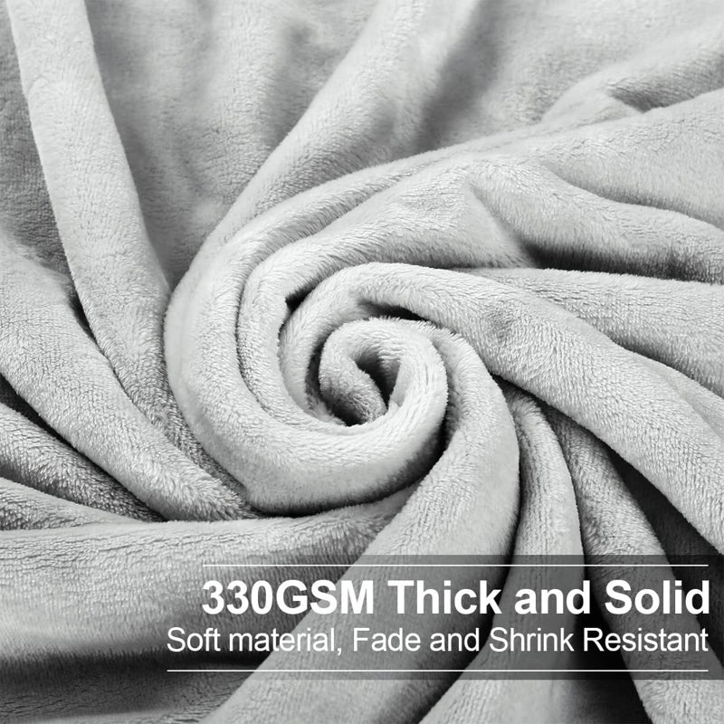 EASELAND Twin Size Blanket All Season Warm Fuzzy Microplush Lightweight Thermal Fleece Blankets,66x90 Inches,Silver Gray - Image 3